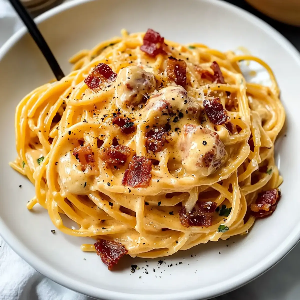 Creamy Bacon Carbonara Pasta