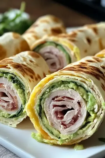 Turkey Avocado Pinwheel Wraps