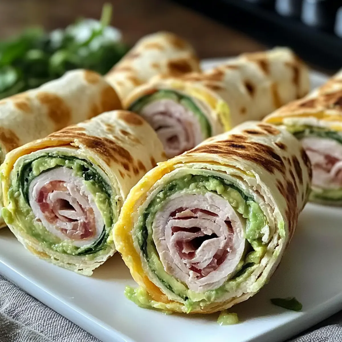 Turkey Avocado Pinwheel Wraps