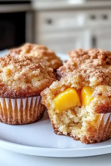 Homemade Peach Cobbler Muffins
