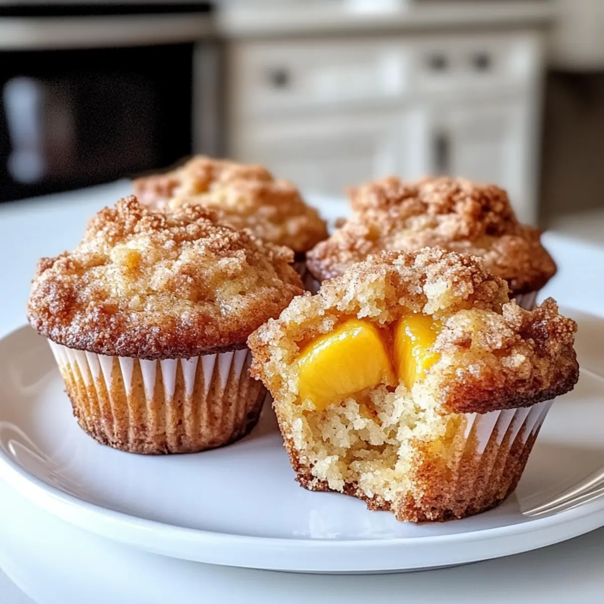 Homemade Peach Cobbler Muffins