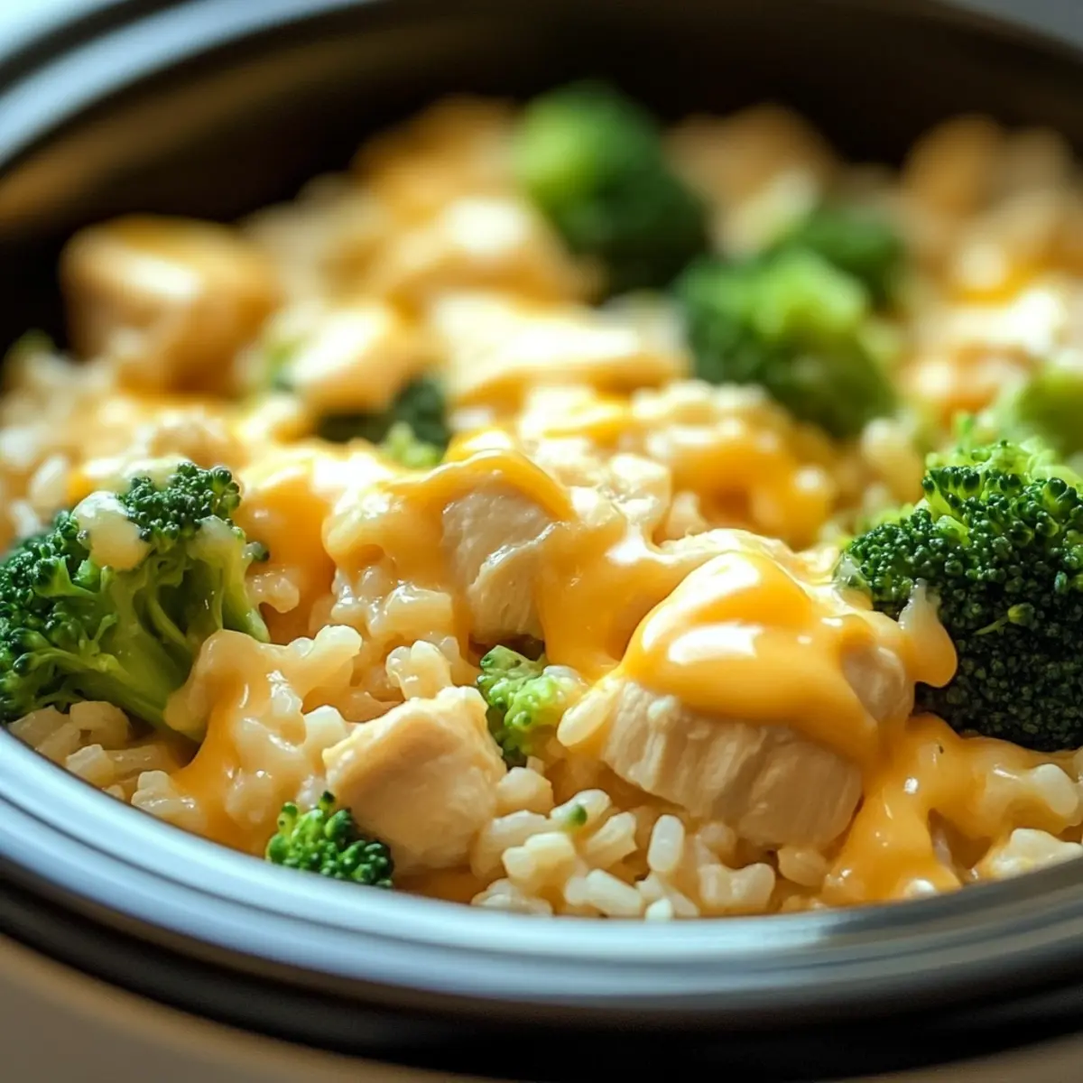 Crockpot Cheesy Chicken Broccoli Rice