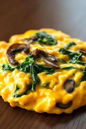 10-Minute Mushroom Spinach Scrambled Eggs